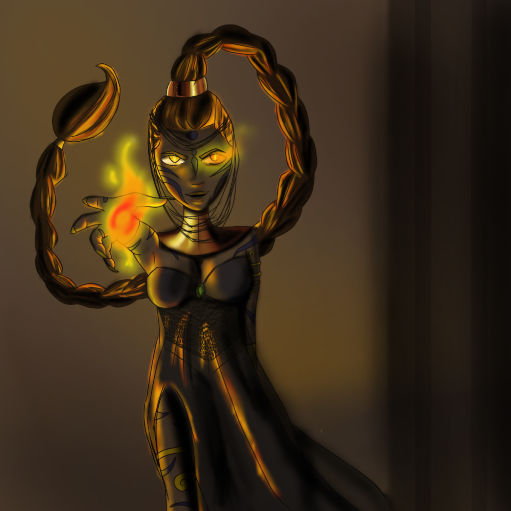 Desert Witch Using Fire